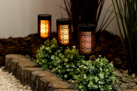 Solar-Gartenlampe LED-Fahrtaschenlampe 39cm IP44 Dämmerungssensor