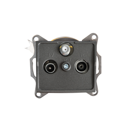 RTV-SAT Steckdose 3fach graphit LOGI KANLUX