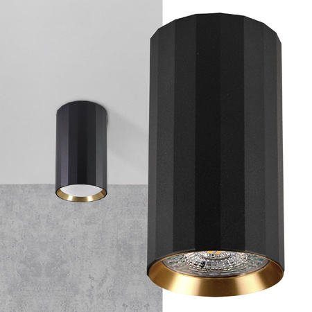 Spot GU10 Schwarz Gold NICEA Sanico Goldlux Anbauleuchte