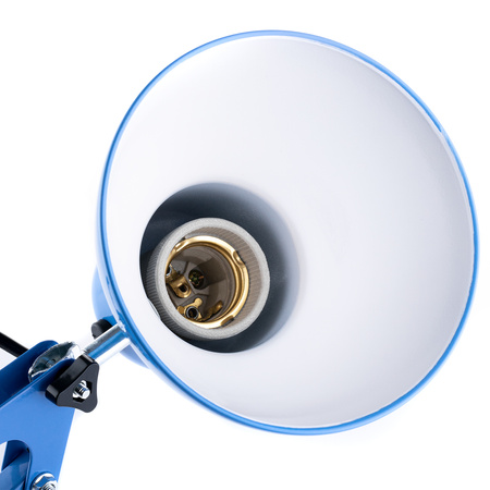 Schreibtischlampe E27, Zeichentisch-Schreibtischlampe mit Tischklemme Blau TOBI LUMILED