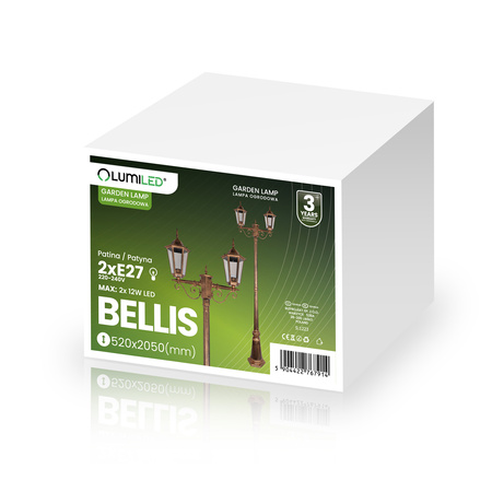 Gartenleuchte E27, Dekorative Außenlaterne 200cm BELLIS LUMILED