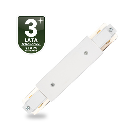 1F-SCHIENENVERBINDER GERADE MIT SPANNUNGSVERSORGUNG WEISS LEUCHTEND