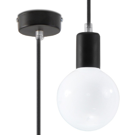 EDISON E27 Pendelleuchte LED Deckenleuchte Schwarz SOLLUX