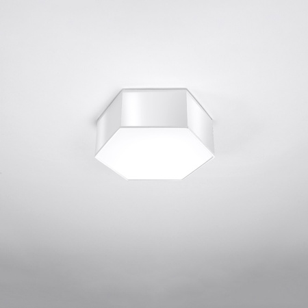 SUNDE 2xE27 LED-Deckenleuchte 11cm Sechseckleuchte Weiß SOLLUX