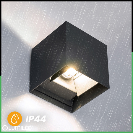 Wandleuchte Außen G9, Garten-Wandleuchte nach oben und unten verstellbar Graphit PYXIS LUMILED