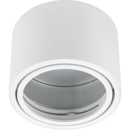 Halogen-Aufbauleuchte GU10, AR111 Aufbauspot 100mm beweglich Runde Tube Weiß TELES LUMILED