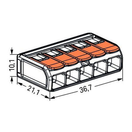 WAGO 221-615 Quick Connect Installationsverbinder für KABEL 5x0,5-6mm