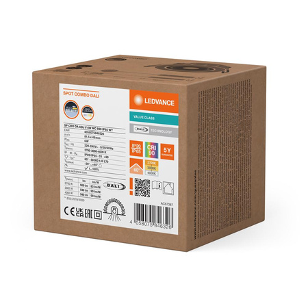 LED-Panel Einbauleuchte 6W 540lm CCT Dimmbar Mesh Weiß Dali Adjust Ledvance