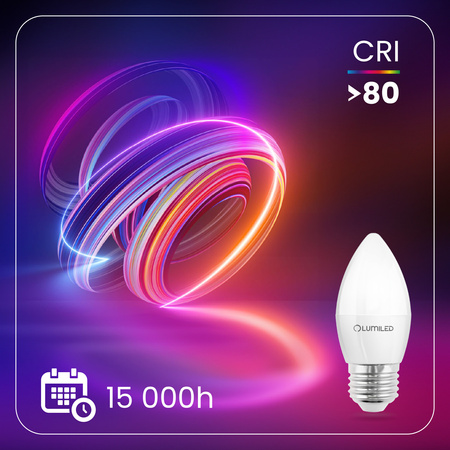 LED Lampen E27, Glühbirne B35 5W = 40W 470lm 180° 6500K kalt LUMILED