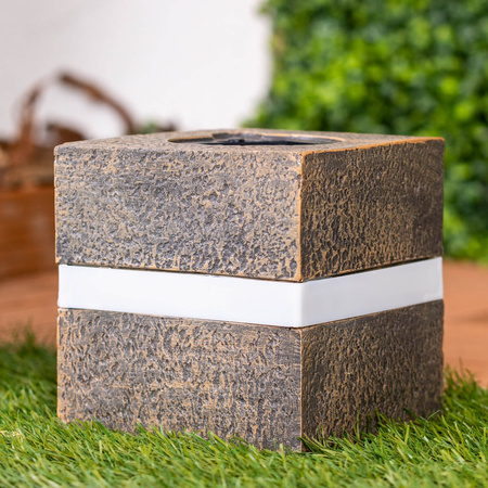 LED-Solarlampe für den Außenbereich Garten stehender Stein 3000K IP44 12 cm Dämmerungssensor