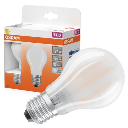 2x LED Glühbirne A60 E27 7.5W = 75W 1055lm 4000K Neutral 300° Retrofit Glühfaden CLASSIC Osram