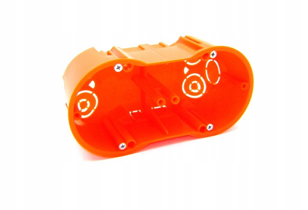 Doppelte tiefe elektrische Unterputzdose 2x60 mit PAWBOL-Schrauben