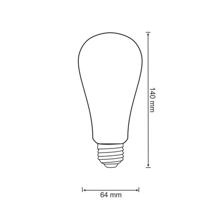 E27 ST64 LED Leuchtmittel 7,5W = 75W 1055lm 3000K Warm 360° GOLDLUX Filament (Polux)