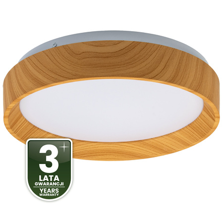 Plafond LED-Deckenleuchte WOODY 18W 4000K Rund IP44 27cm LUMILED