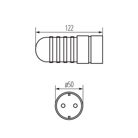 Kabelbuchse Stecker IP44 Schwarz GRIP Kanlux