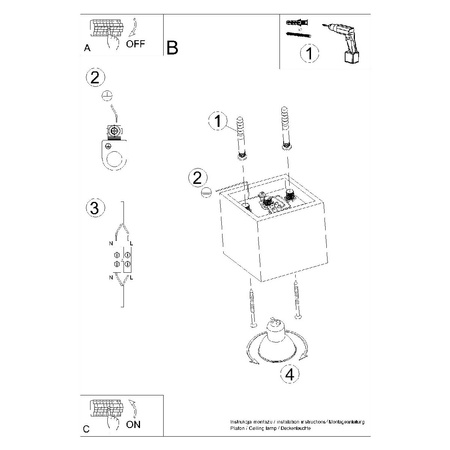 QUAD 1 GU10 Spot Anbauleuchte Minimalistischer Würfel Schwarz SOLLUX
