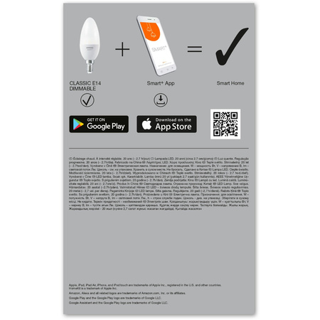 3x LED Lampen E14 B35 5W 470lm 2700K Warm LEDVANCE SMART+ WiFi Dimmbar