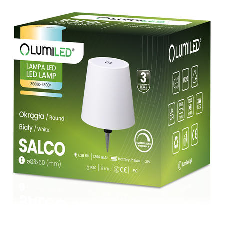 Tischlampe Nightstopper für Weinflaschen USB CCT 3 Farben SALCO Weiß LUMILED