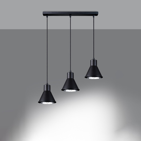 TAZILA LED-Pendelleuchte 3xGU10 ES111 Schwarz SOLLUX