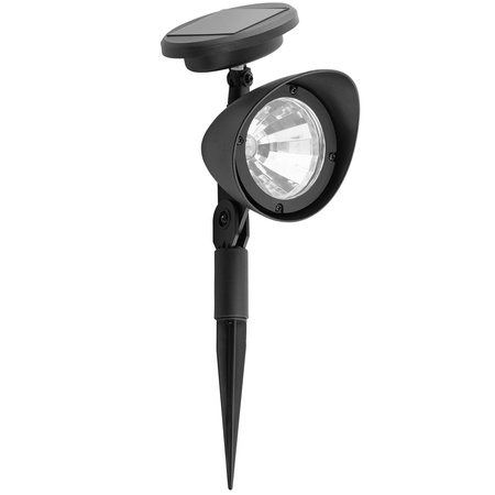 LED Solarbetriebene Gartenlampe Schwarz Gerichtetes OGA Reflektor IP44 6500K LUMILED