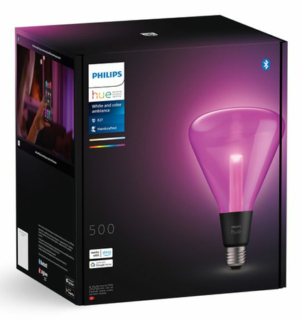 LED-Glühbirne E27 Dreieckig 6.8W = 60W 500lm 2000-6500K CCT + RGB FILAMENT SMART Smart Bluetooth ZigBee Weiß und Farbe Ambiance Philips HUE