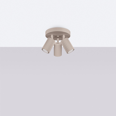 Decke Plafond Lampe 3x GU10 Aluminium Taupe Carbon Deep Space SL.1768 Sollux