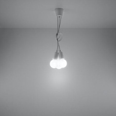 DIEGO LED-Deckenleuchte 3xE27 hängend weiß SOLLUX