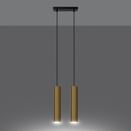LAGOS 2 2xGU10 Gold Moderne SOLLUX Pendelleuchte für die Decke