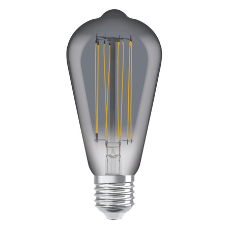 Dekorative LED-Lampe ST64 Edison E27 11W = 42W 500lm 1800K Warm 320° Smoke Filament Dimmbar Vintage 1906 Osram