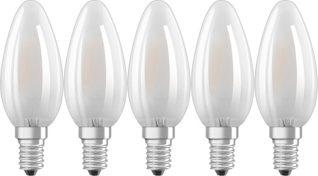5x LED Lampen E14 B35 4W = 40W 470lm 2700K Wärme 300° OSRAM Filament