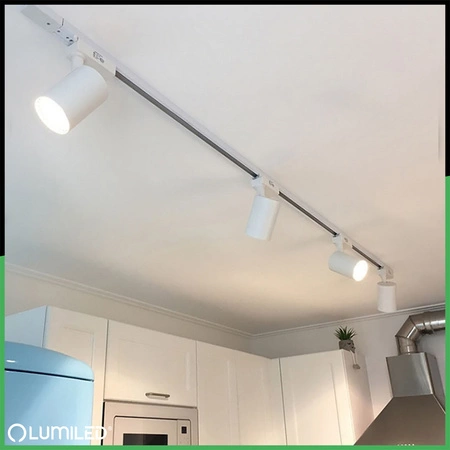 Gerader Steckverbinder für 1-Phasen-Stromschienen-System Weiß LUMILED