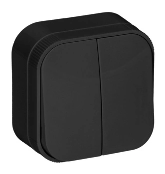 ToDo-Schalter Doppel-Kerzenständer Aufputzmontage IP20 ORNO SCHWARZ