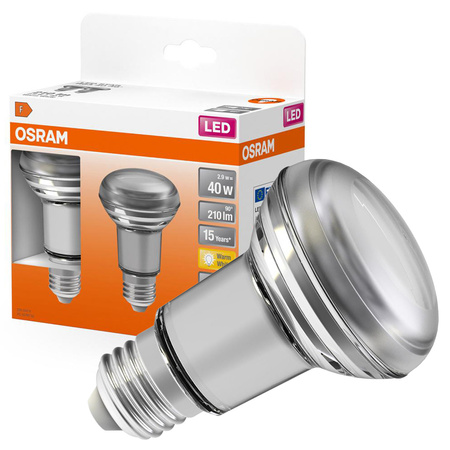 2x LED Lampe E27 R63 2,6W = 40W 210lm 2700K Warm 36° OSRAM STAR