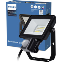 LED Fluter 20W 1800lm 3000K IP65 Schwarz mit Bewegungs- und Dämmerungssensor ProjectLine Fluter PHILIPS