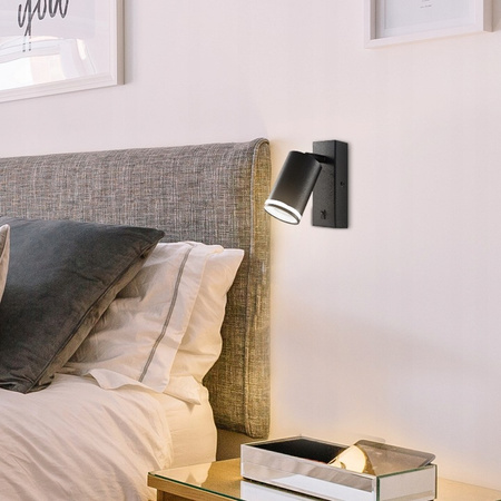 GU10 RING Wandleuchte mit schwarzem Schalter