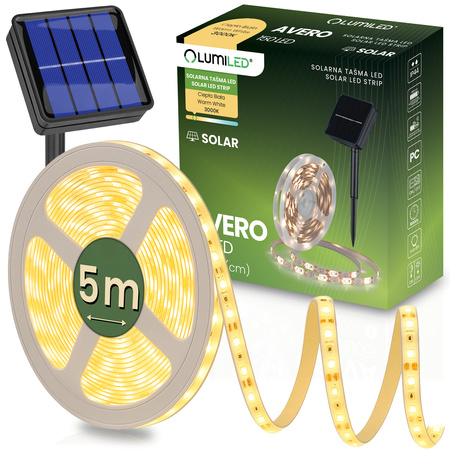 LED-Solarbänder 150x LED AVERO 3000K Warm IP44 5m LUMILED