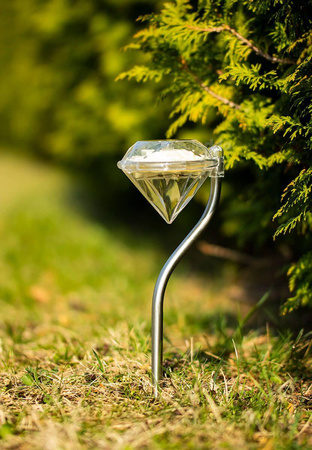 Solar-Garten-LED-Lampe zum Einstecken dekorativ Außen DIAMANT Chrom RGB