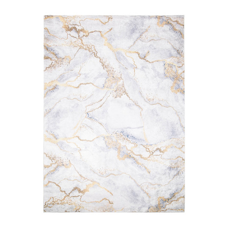 Anti-Rutsch MARBLE Teppich Teppiche Weiß-Gold Marmor 160x230 cm GOLDLUX