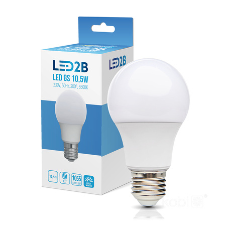 LED-Glühbirne E27 Ball 10.5W 1055lm 6500K Kalt 200° LED2B Kobi
