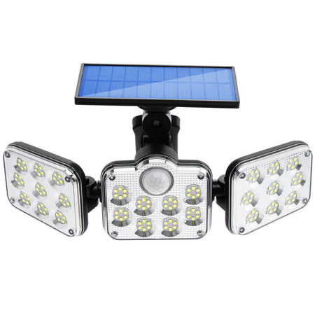 Solar-Flutlichtlampe 138x LED 10W 480lm Kalt IP65 Bewegungssensor + Fernbedienung