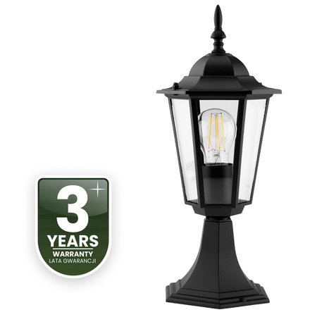 Gartenleuchte E27, Gartenlaterne 40cm Schwarz BELLIS LUMILED