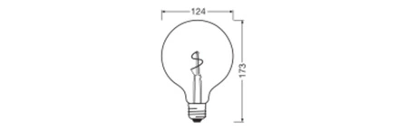 LED-Glühbirne G125 Vintage E27 1.8W 30lm 2200K Warm 320° Amber Filament Vintage 1906 Osram