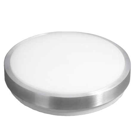 LED Deckenleuchte 2xE27 mit SOLEN Mikrowellensensor rund silber