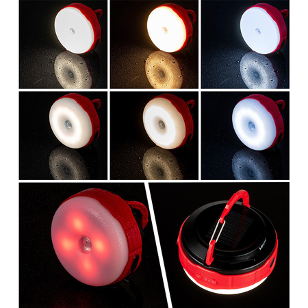 Wiederaufladbare Camping-Taschenlampe 500lm 3000K-6500K Solar USB-C Powerbank VA0100 VAYOX