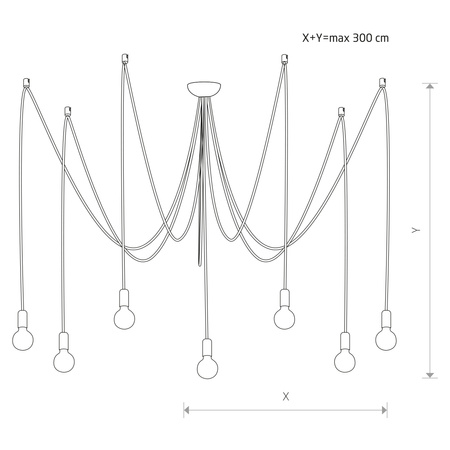 SPIDER Deckenleuchte 6785 Nowodvorski Schwarz 7xE27 Pendelleuchte Spider 300 cm Modern