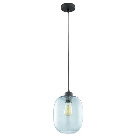 ELIO Hängende Deckenleuchte Schwarz und Blau Glas Modern E27 3182 TK Lighting