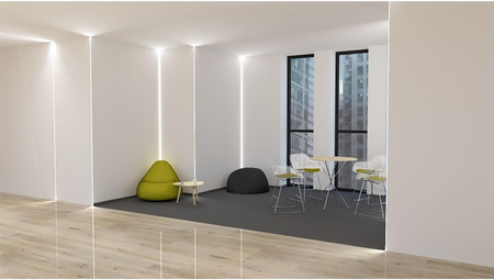 Eckprofil Architektonisches Aluminium LED-Profil typ W für Gipskartonplatten mit Klarglasabdeckung, 2m LUMILED