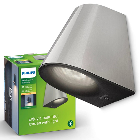 Gartenleuchte LED Wandleuchte VIRGA myGarden 3W 2700K IP44 Silber PHILIPS