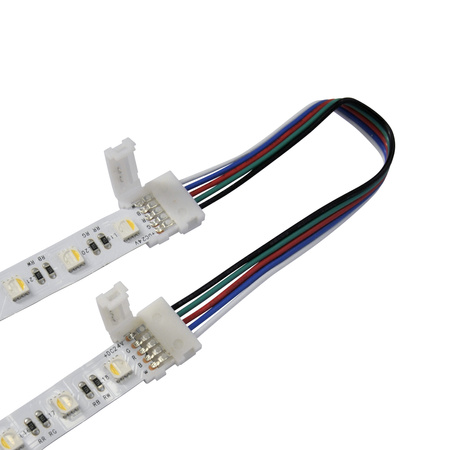 Steckverbinder für RGBW-LED-Streifen Winkelflexibel doppelseitig 5pin 12mm Weiß Sanico Goldlux