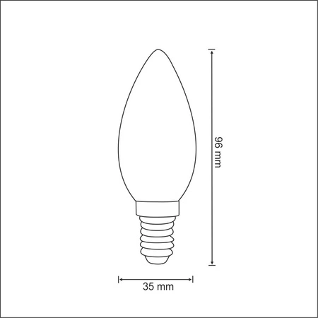 LED Leuchtmittel E14 B35 4W = 40W 400lm 3000K Warm 360° GOLDLUX Filament (Polux)